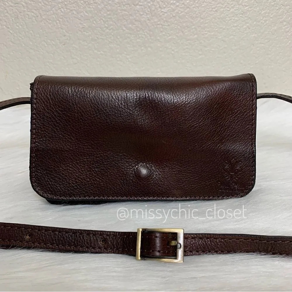 Vera Pelle Dark Brown Genuine Leather Flap Crossbody Bag - Image 4
