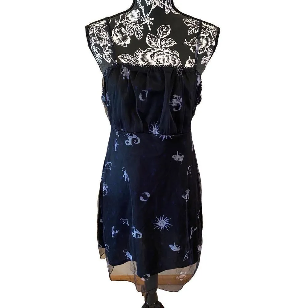 Zaful Y2K Zodiac Astrology Mesh Mini Dress Formal Workwear Cocktail Career - Image 2