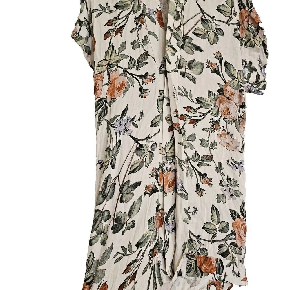 VICI Floral Kimono Dolman V-Neck Short Sleeves Dress Flowy S Boho - Image 6
