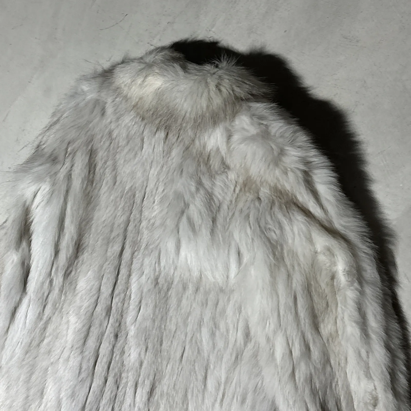 Vintage SAGA FOX Fur Coat Women's Size M SILVER TAG White Grey Korea 1970s Size M - Image 14