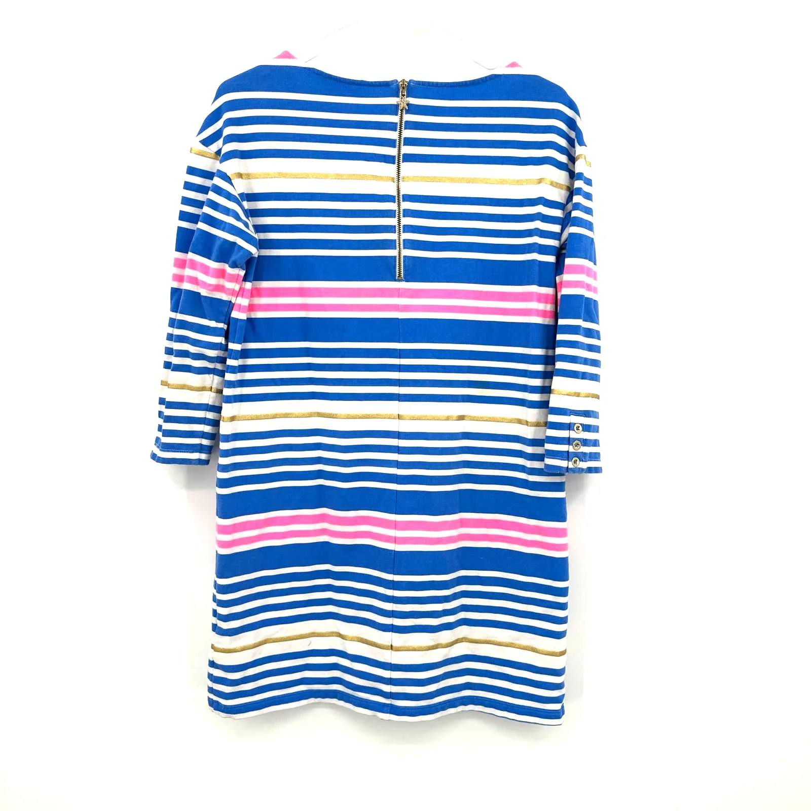 Lilly Pulitzer size small long sleeve striped dress‎ blue white yellow pink - Image 2