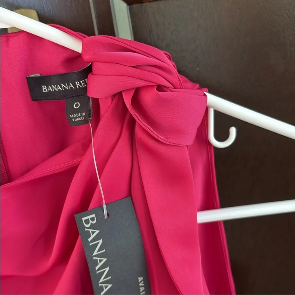 NWT Banana Republic Tie Neck Sleeveless
Sheath Midi Dress Fuchsia size 0 - Image 3