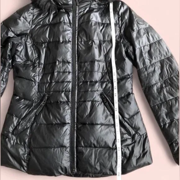 Calvin Klein Women's Black Faux Fur Hooded Puffer Size S - Image 6