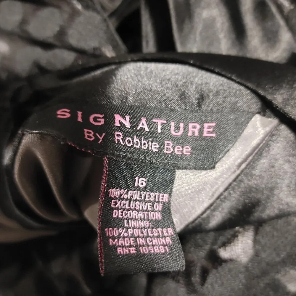 Robbie Bee Signature Black Polka Dot Dress Size 16 Sleeveless Polyester - Image 5