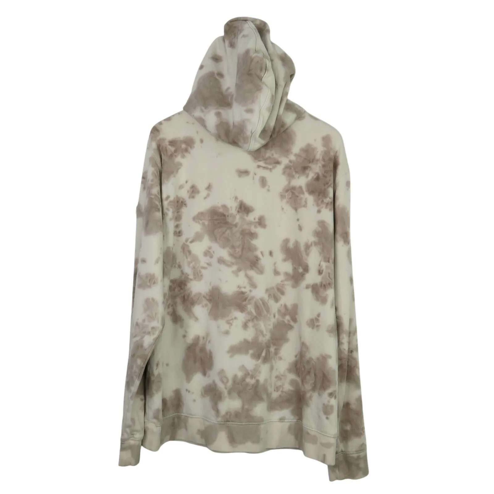 Alpine Design Beige & Cream Tie Dye Hoodie Sweatshirt Medium - Image 2