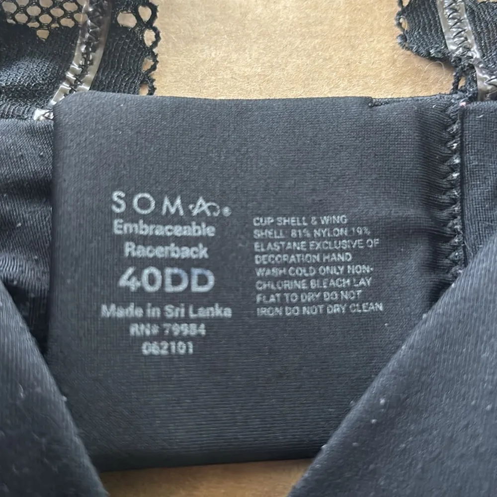 Soma Embraceable Racerback Bra 40DD Black Size undefined - Image 2