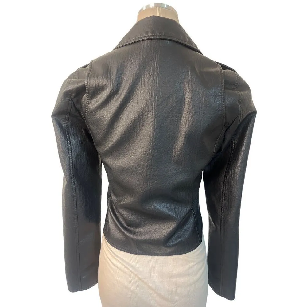 BlankNYC Cropped Vegan Leather Moto Jacket in Morning Gram XSmall Womens Faux - Image 7