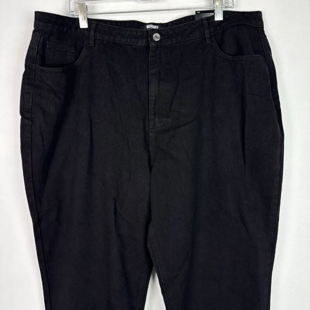 NWT Missguided Plus Riot High Rise Clean Mom Jeans Black US Size 18 NEW - Image 2