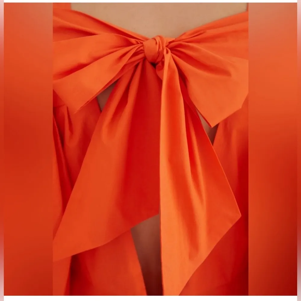 FARM Rio Orange Open Back Mini Dress -size S - Image 6