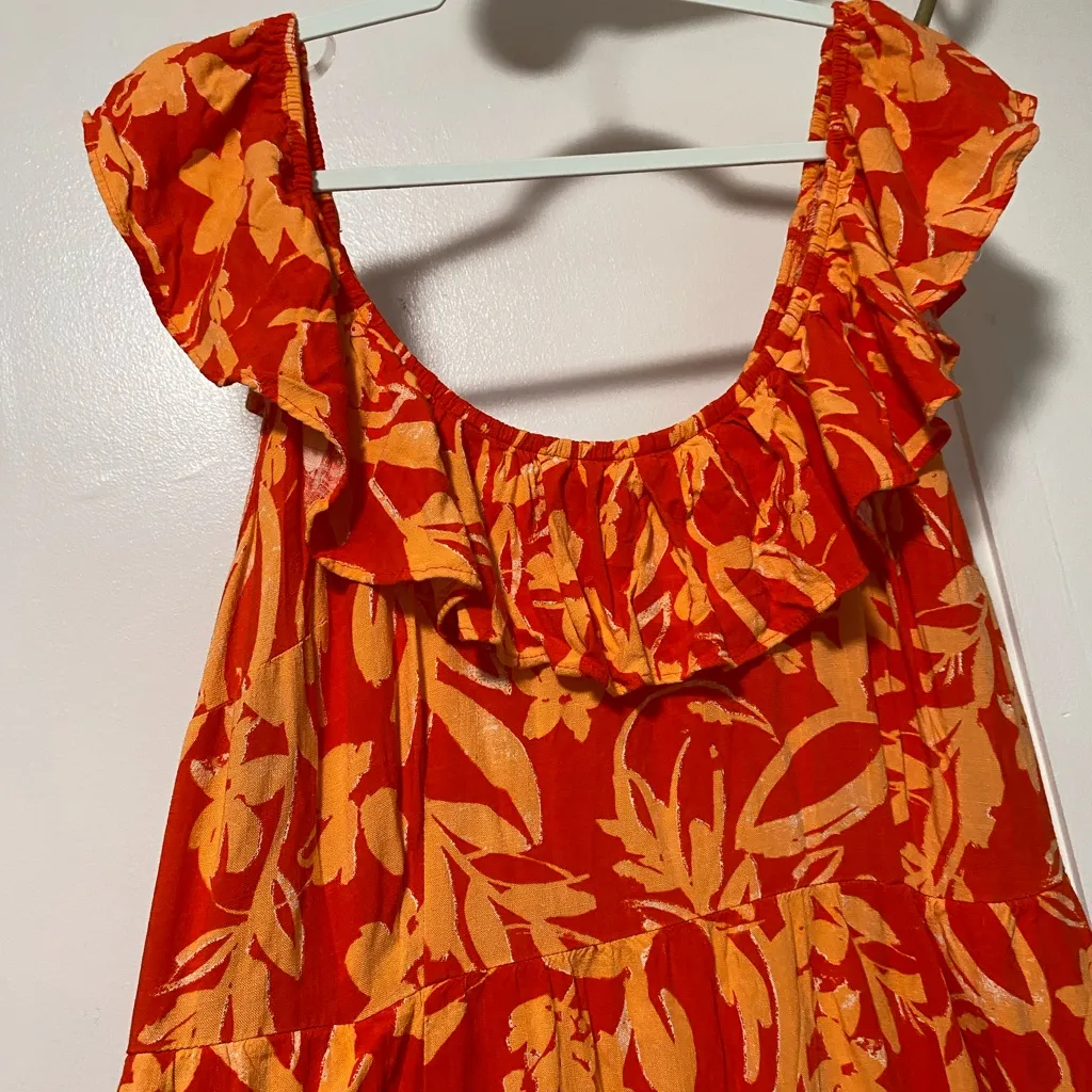 AVA VIV Floral Orange and Yellow Dress 100%Rayon NWOT - Image 3