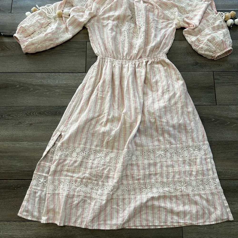 Rare Loveshackfancy Pink Isla Midi Embroidered Boho Dress - Image 11