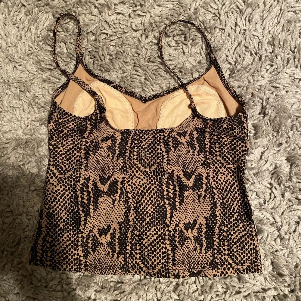 vintage snakeskin swim tank top Brown Size 12 - Image 4