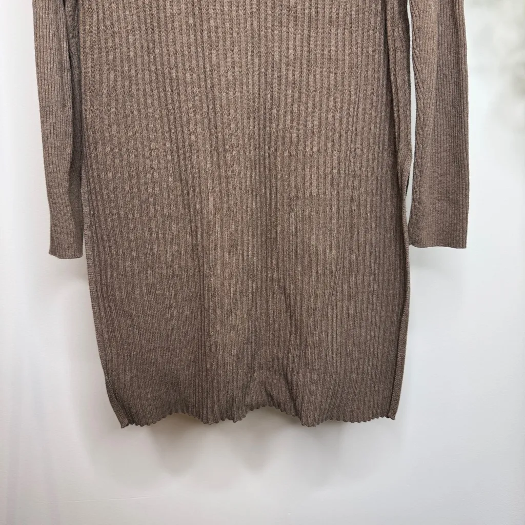 Alex Mill Loretta Merino Wool Blend Ribbed Tunic Longline Sweater size L Large Brown - Image 7