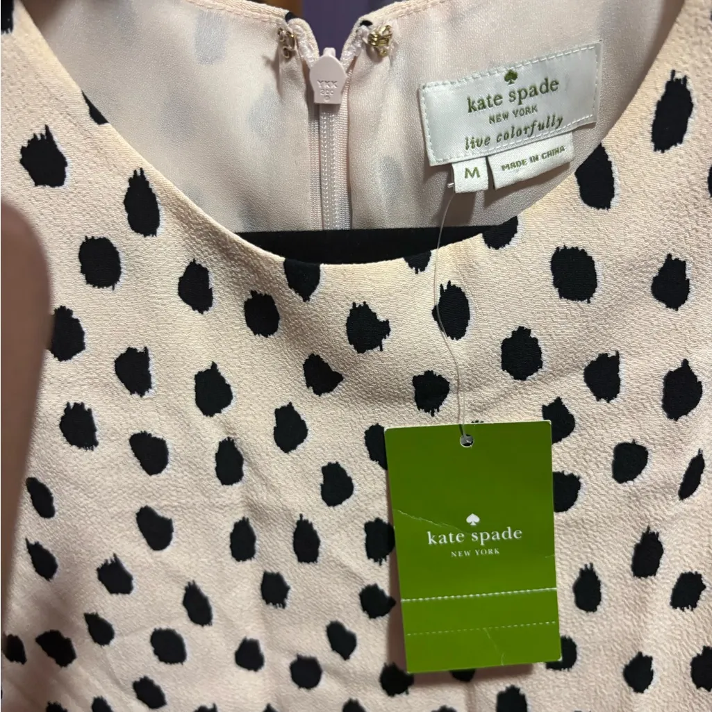 Kate Spade Black and Cream Polka Dot Blouse - Image 3