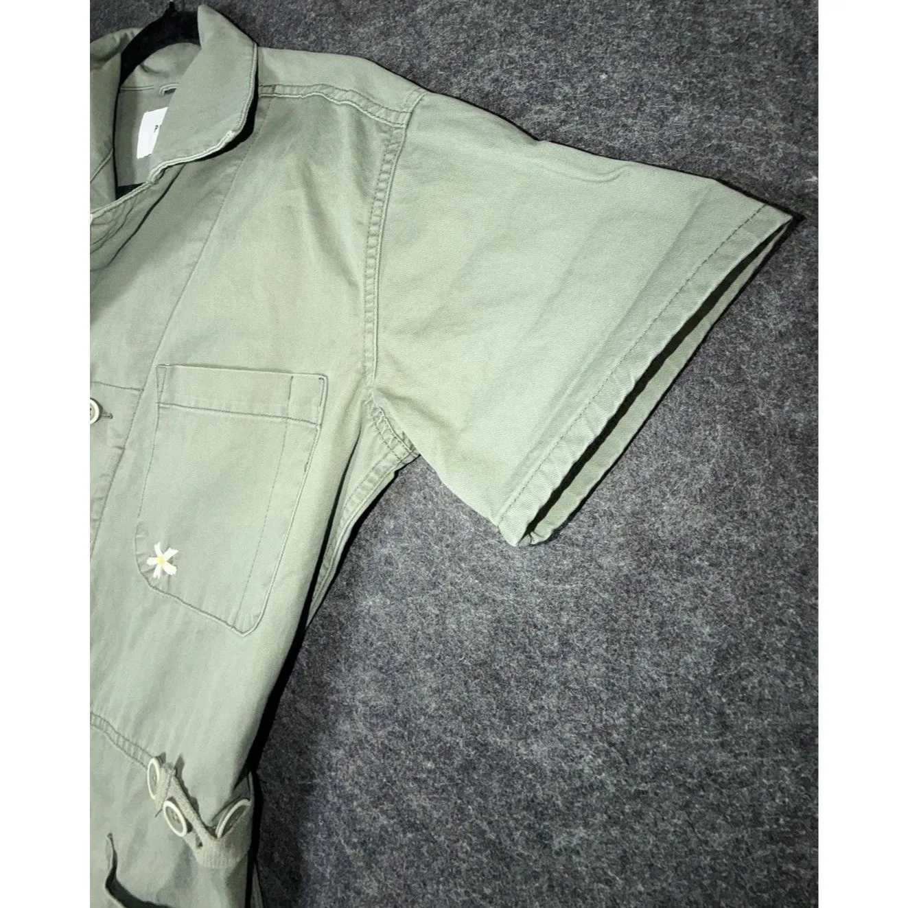 PISTOLA Grover Field Suit Jumpsuit Sage Green Daisy Embroidery Women's Size S - Image 5