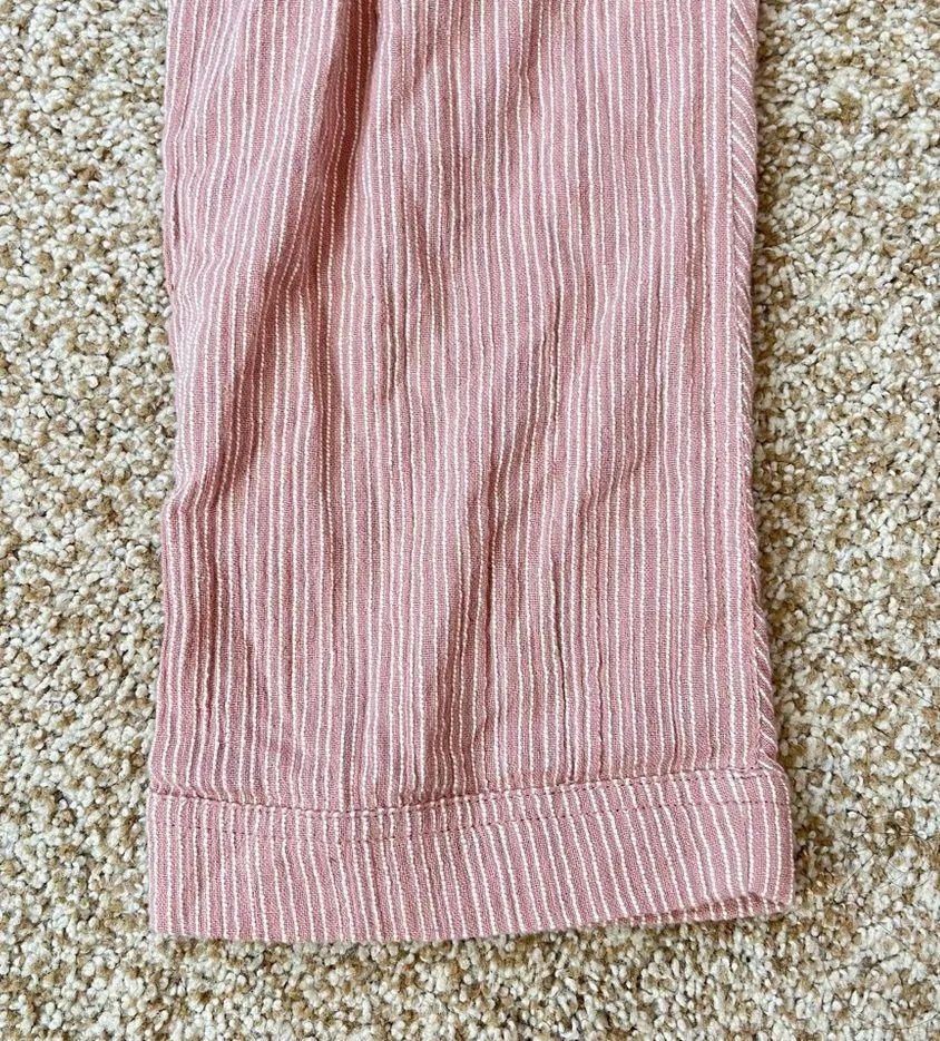 Rumors Yarn Dye Harem Pants Red Stripe High Waist Tie Belt Size 2 - Image 9