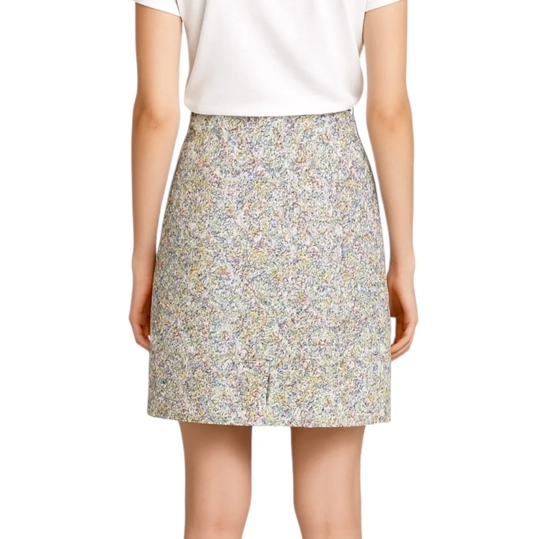 J. Jill Skirt Cream Blue Multi Floral Live - Image 2