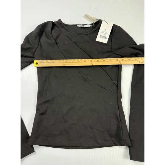 NA-KD Cut Out Top Long Sleeve Sustainable Choice Black Top‎ Size S - Image 4