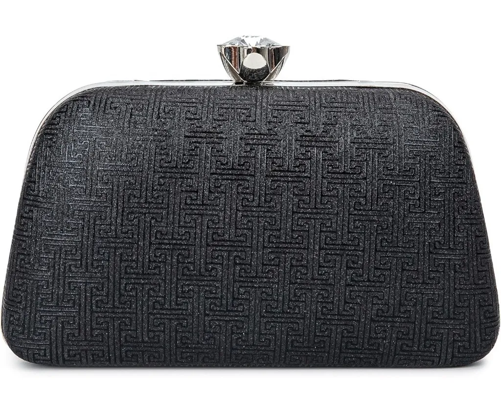 ⚡ Women's Black Elegant Rhinestone Formal Events Unique Clutch Chain Strap Bag - Image 1