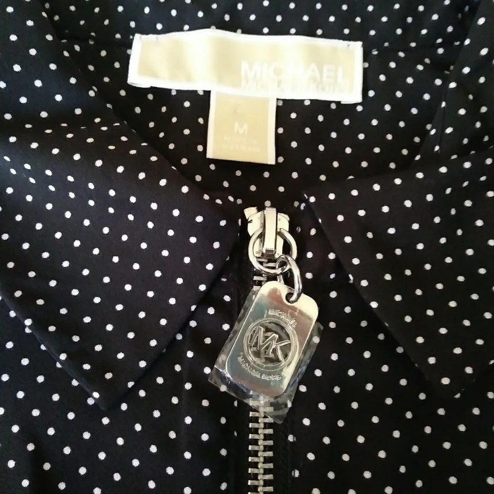 Michael Kors | B&W Polka Dot Zip-Up Tank - Image 6