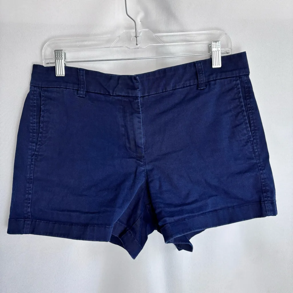 J.Crew navy blue chino shorts in a cotton blend Size 10 - Image 3
