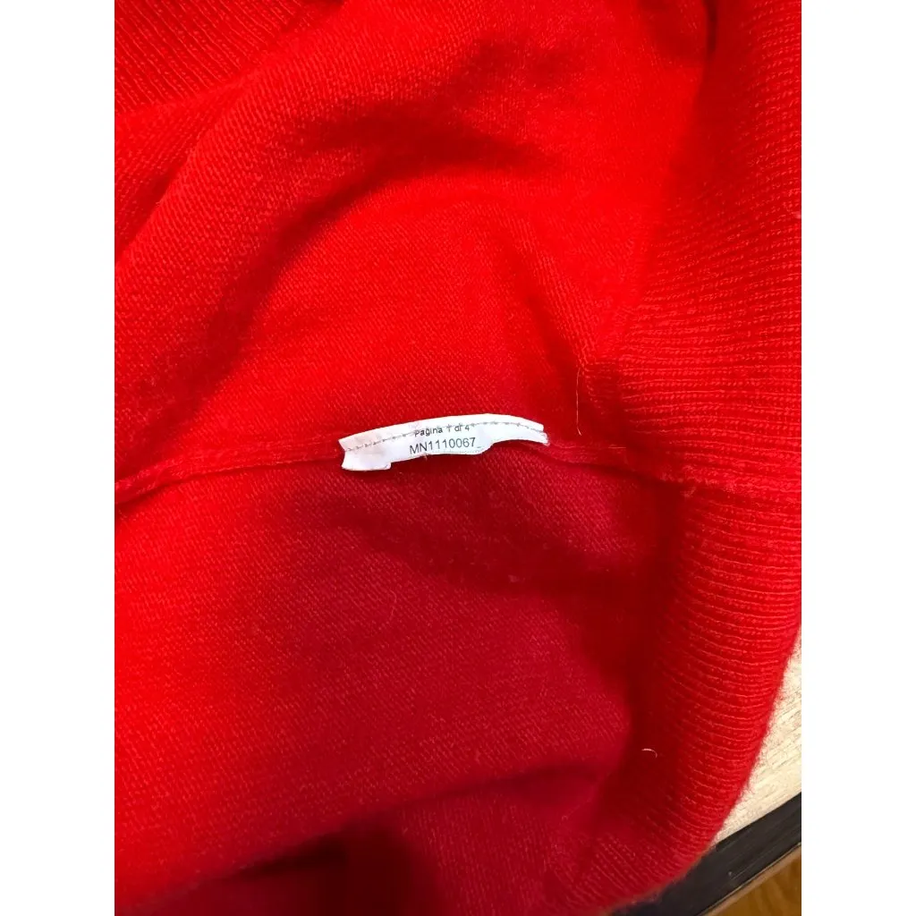 Love Moschino Red Knit Pullover Sweater With Logo Crewneck Long Sleeve S/M - Image 4