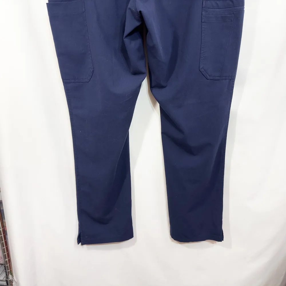 FIGS Large Scrub Pants Navy Blue Elastic Waist Cargo Pocket Medical Uniform 1426 - Image 9