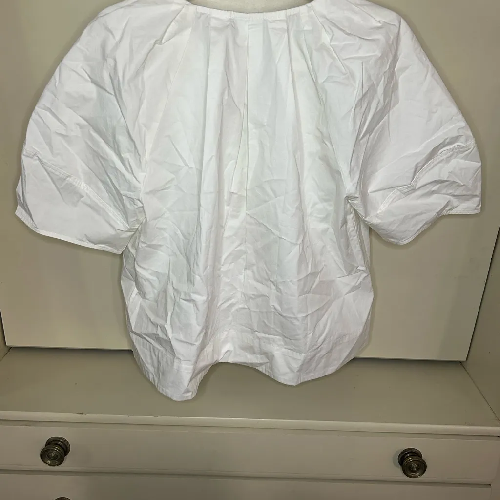 Madewell NWT Poplin Lace-Up Top size medium - Image 6