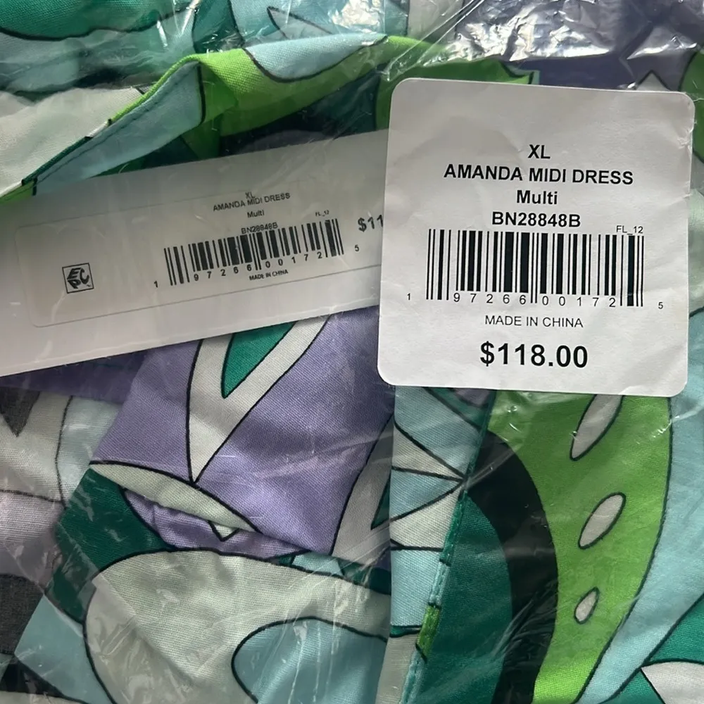 Steve Madden Amanda Cutout Midi Dress, Multi Size XL New w/Tag in Packaging - Image 7