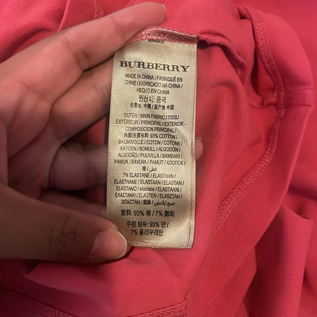 Burberry NWT  Nova Check Logo Cuffed Tee - Image 5