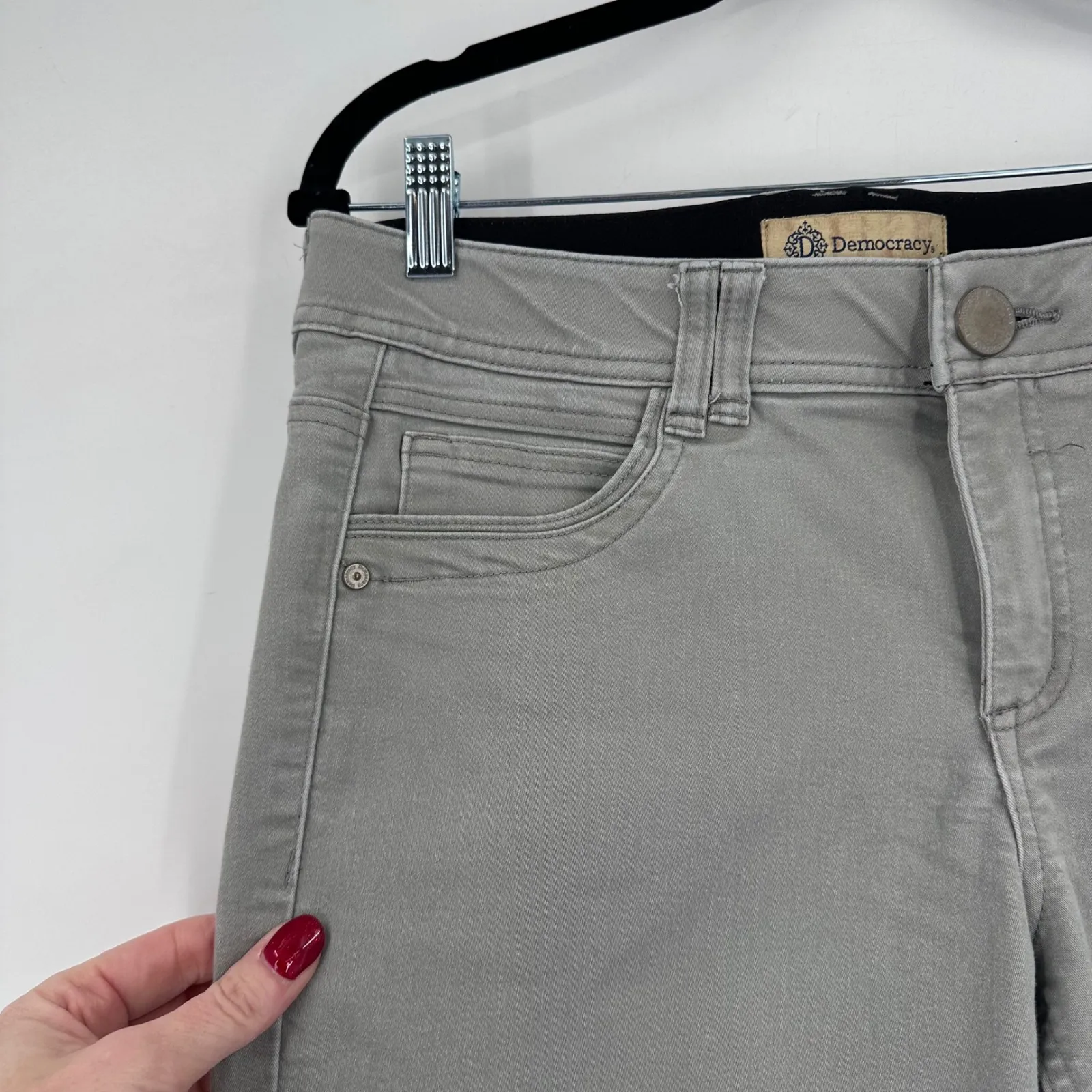 Democracy "AB" Technology Womens Size 10 Light Gray Skinny Jeans Pants - Image 11