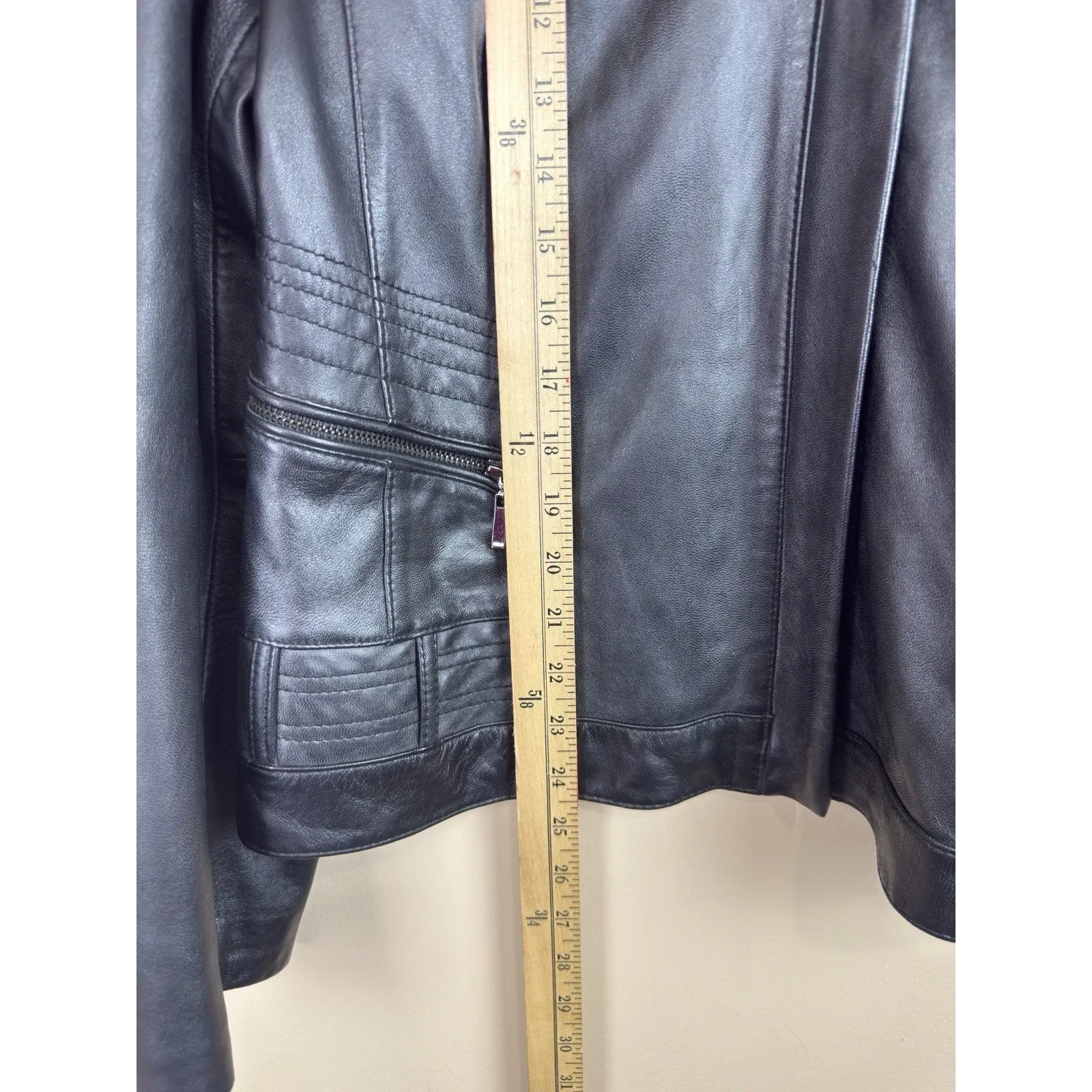 Vintage A.N.A Women’s XL Black Genuine Lambskin Leather Motorcycle Biker Jacket - Image 14