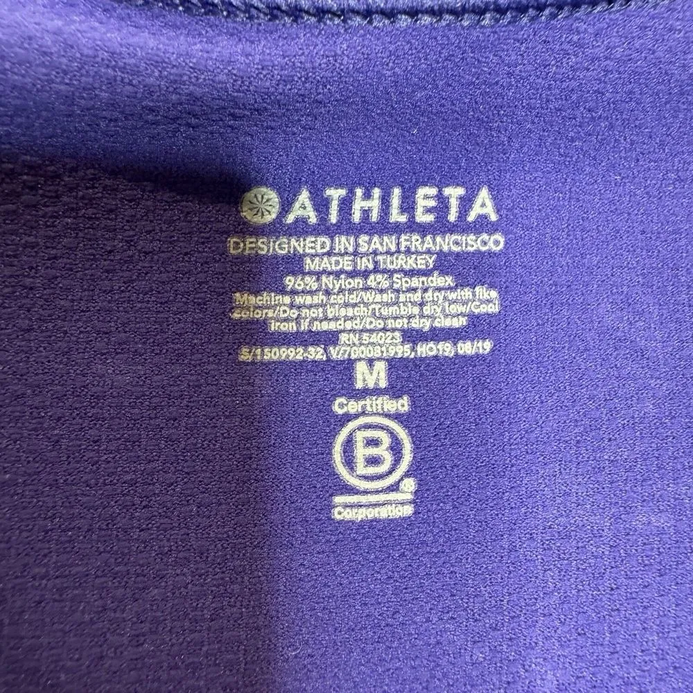 ATHLETA RUNNING FITNESS FITTED SHIRT THUMBS UP PURPLE WOMENS SIZE M - Image 6
