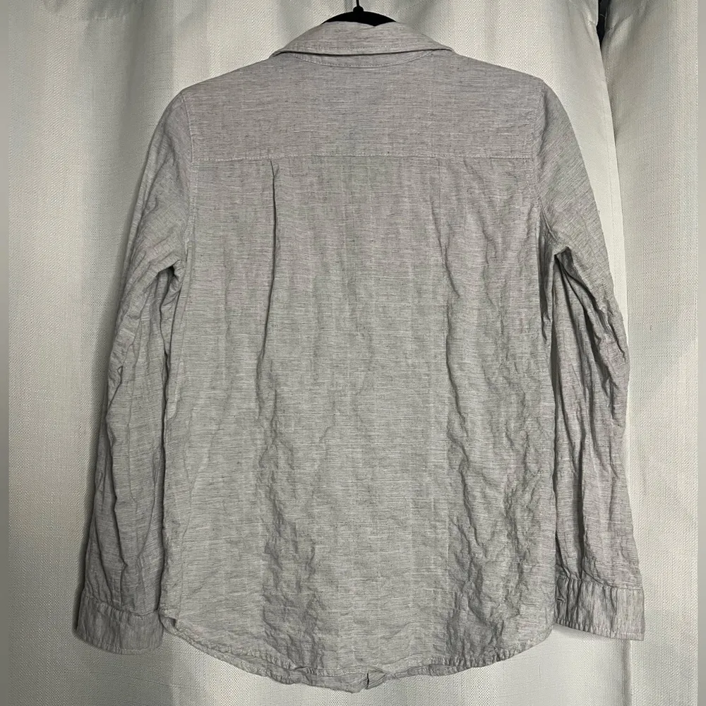 Love Stitch Grey Button Up Cotton Shirt Small Gray - Image 2