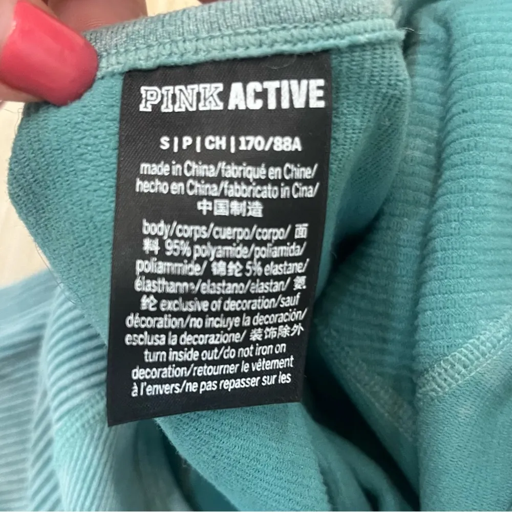 Victoria Secret’s PINK Active long sleeve shirt size small green - Image 4