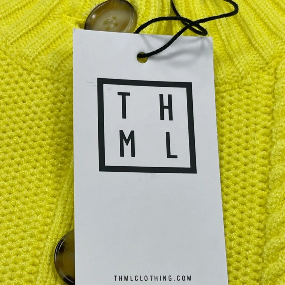 THML Cable Knit Yellow Cardigan, Size XL - NWT - Image 5