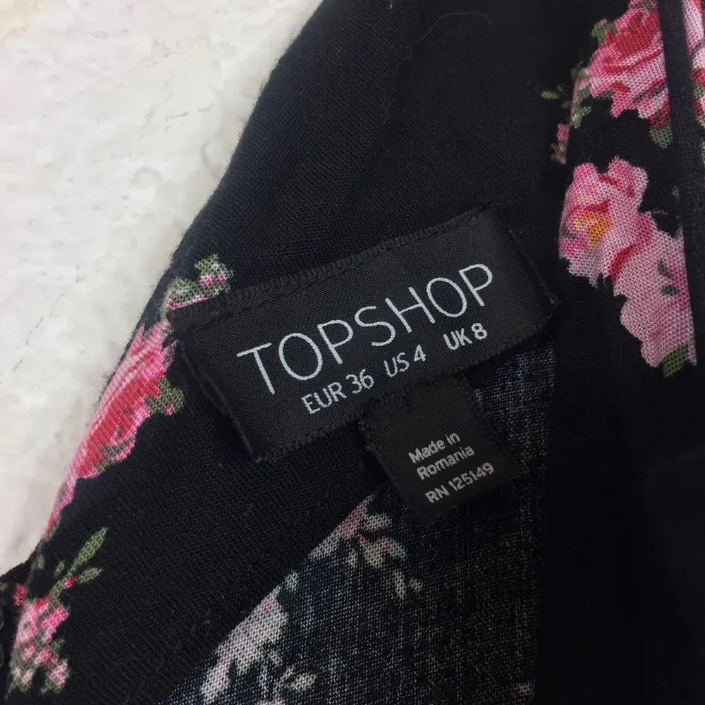 Topshop Mixed Floral Print Strappy Side Slit Midi Dress Size 4 - Image 4