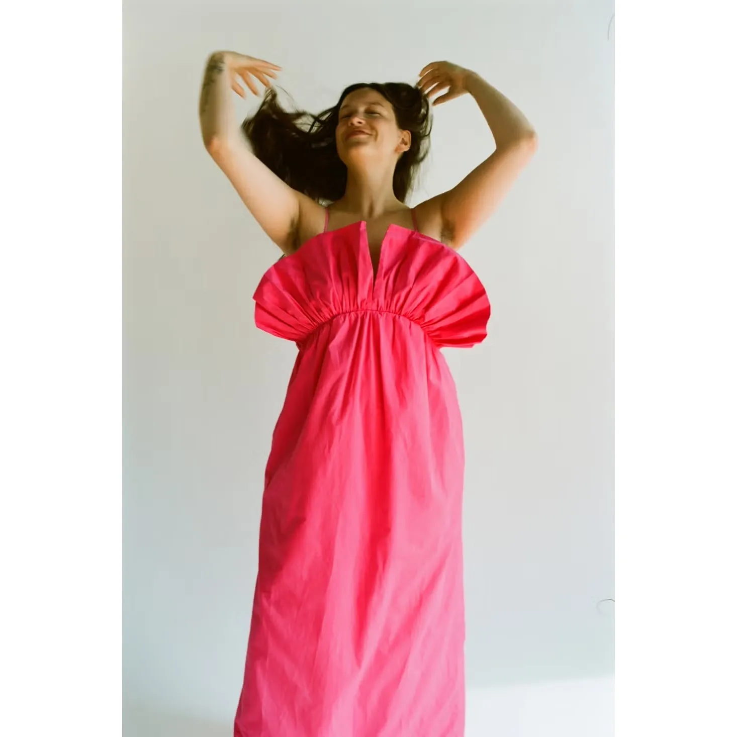 Mara Hoffman Raquel Dress size 8 Organic Cotton Maxi hot pink - Image 4