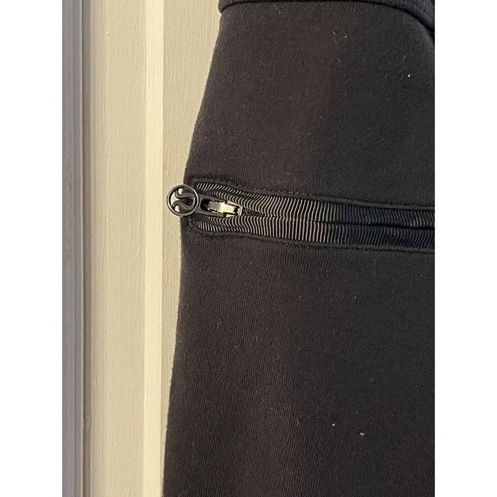 Lululemon Black Pants Women's Size 8?No Tag Asymmetrical Faux Wrap Front Slouchy - Image 5