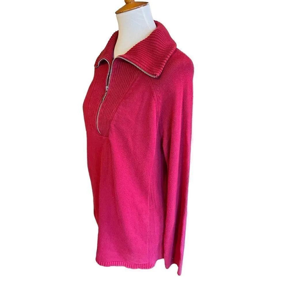 Eddie Bauer Red Half Zip Long Sleeve Sweater XL - Image 7