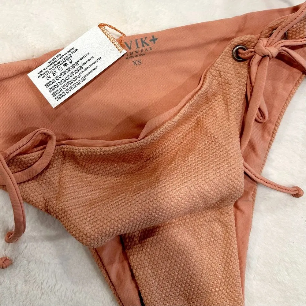 NWT Tavik Ricci Bottom Glossy Pique Adjustable Tie Sides in Desert Clay - Image 5