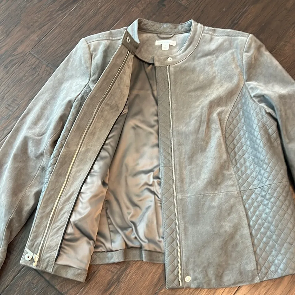 Isaac Mizrahi Live Suede Moto Jacket 16 EUC - Image 4