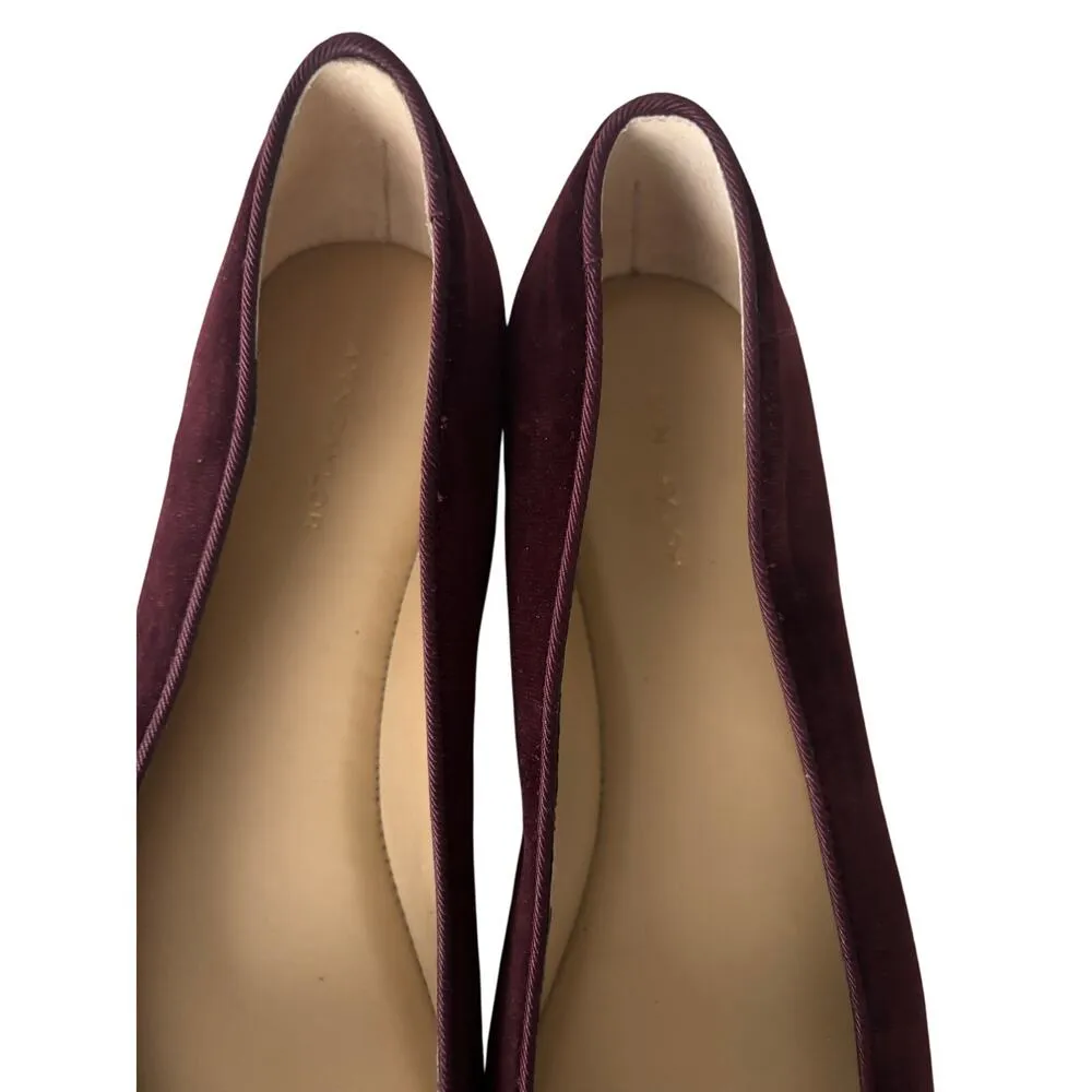 Ann Taylor Ruby Wine Auden Velvet Jeweled Flats - Image 5