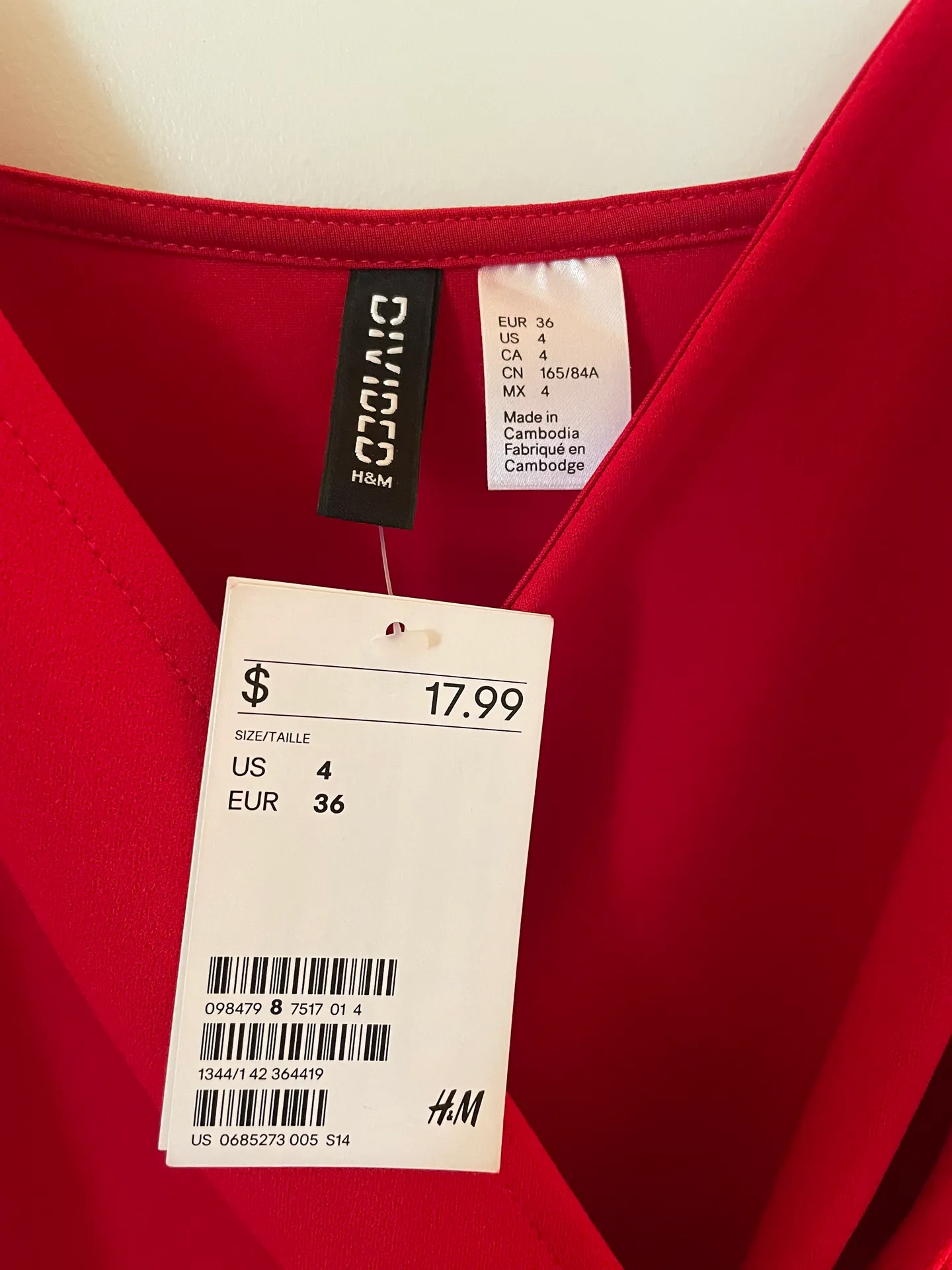 H&M Red Wrap Dress - Image 3