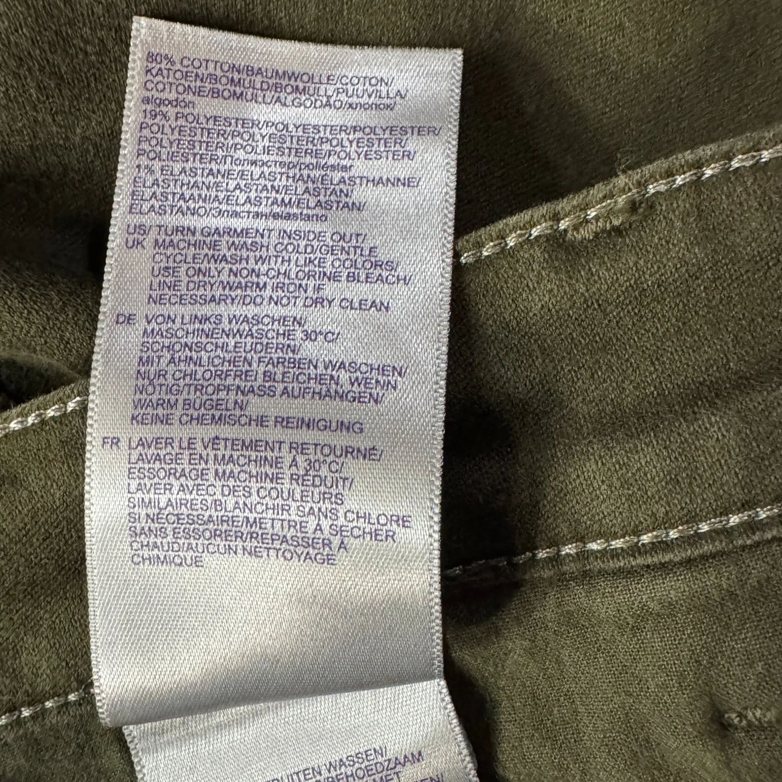 NYDJ SZ 4 Alina Legging Jeans LiftxTuck Stretch Mid-Rise Zip-Fly Olive Green - Image 10