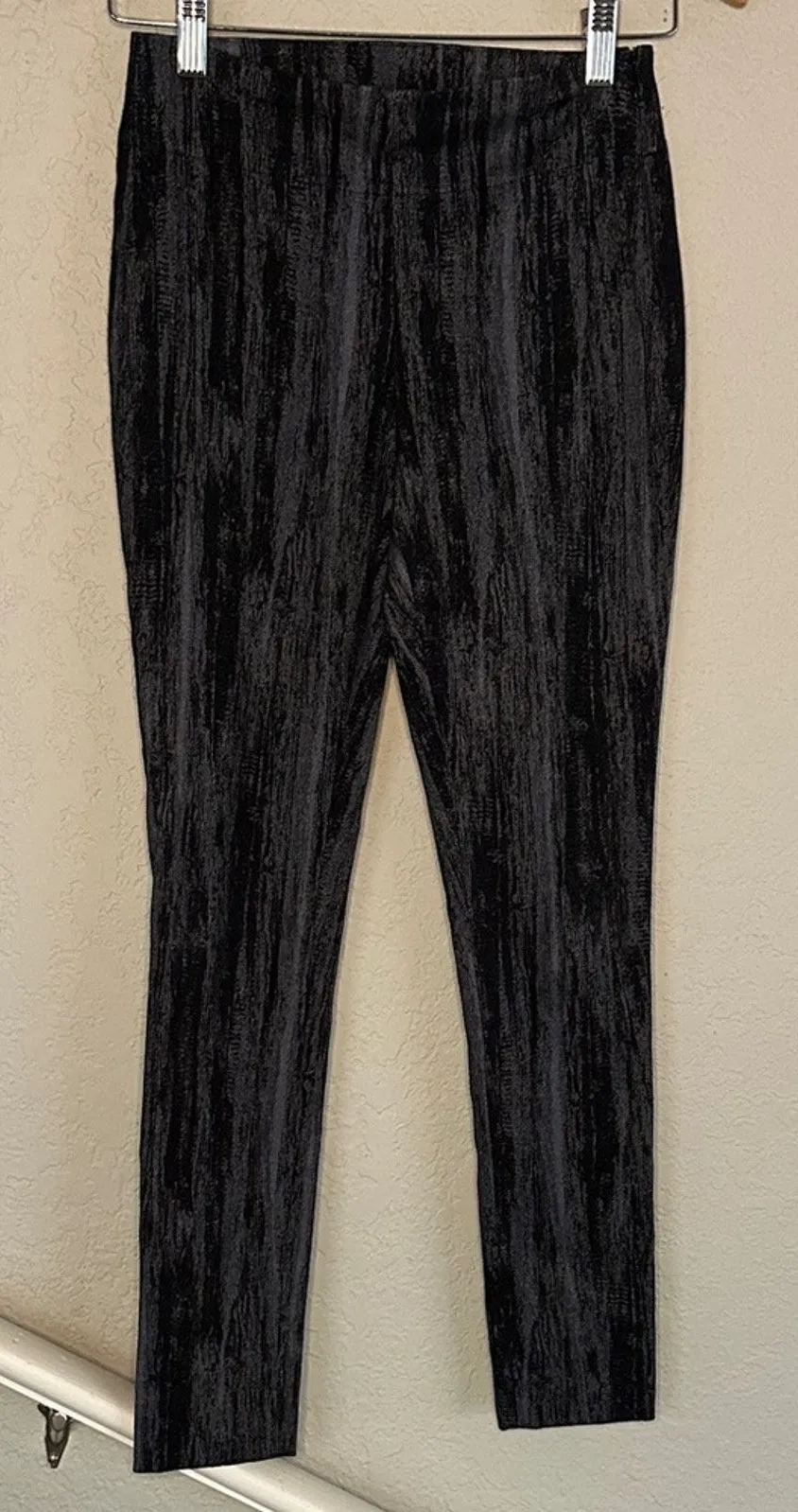 Donna Karan Stretchy Pants Pullon Artsy Abstract Blue Black Y2K City Chic - Image 1