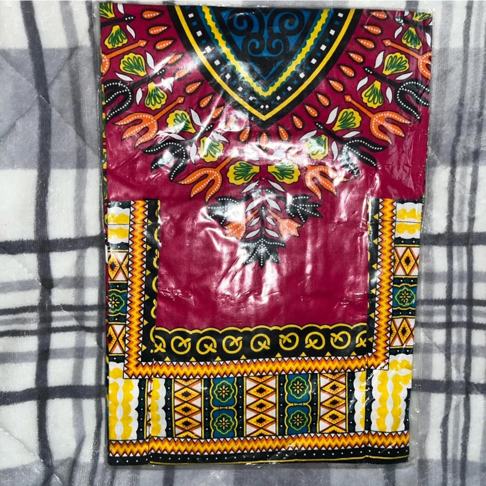 Dark pink dashiki African top Size M - Image 3