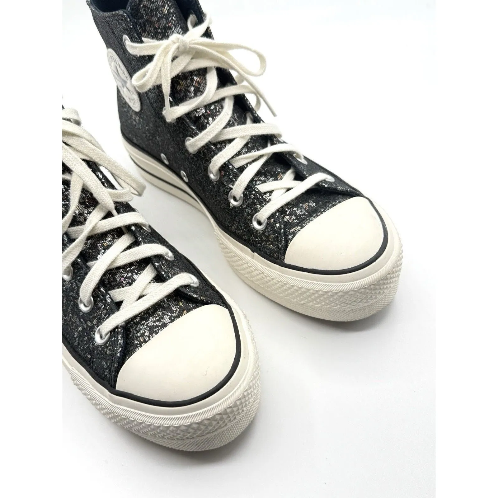 Converse Chuck Taylor All Star‎ Lift Platform Glitter Womens Black 8.5 - Image 3