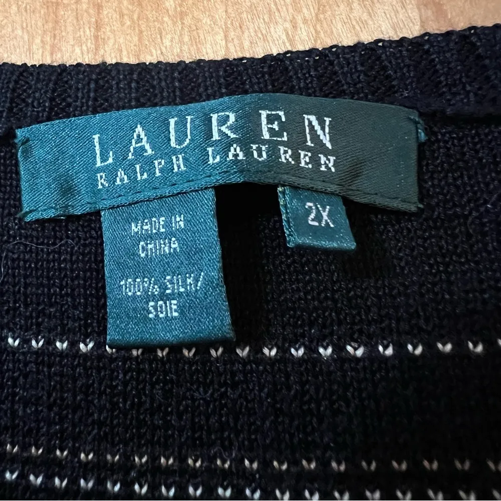 Lauren Ralph Lauren Sweater Silk Striped Cape Grace Bloomingdales NWT Womens 2X - Image 4