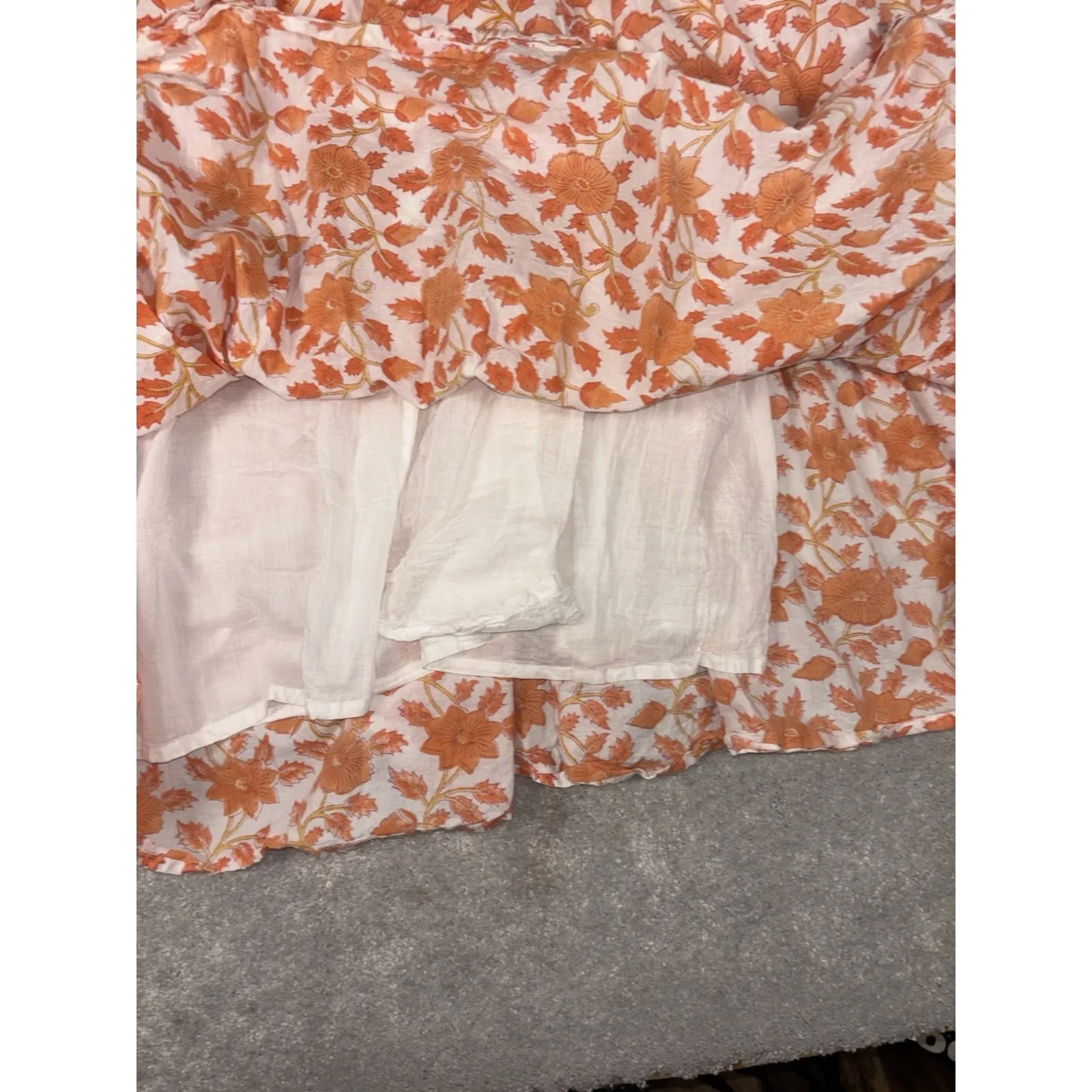 Victoria Dunn Dress Womens Size XxL Orange Floral Tiered Sleeveless Maxi - Image 6